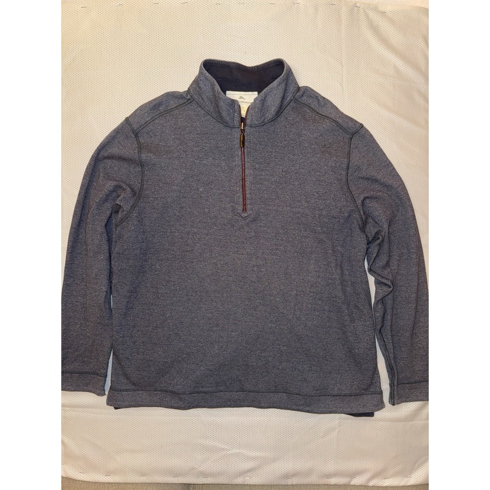 Tommy Bahama‎ Reversible Quarter-Zip Pullover Sweater Blue Size XL
